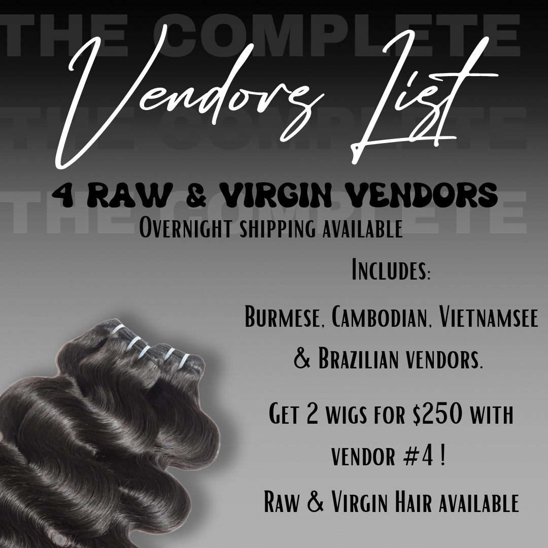 Raw & Virgin Vendors List.